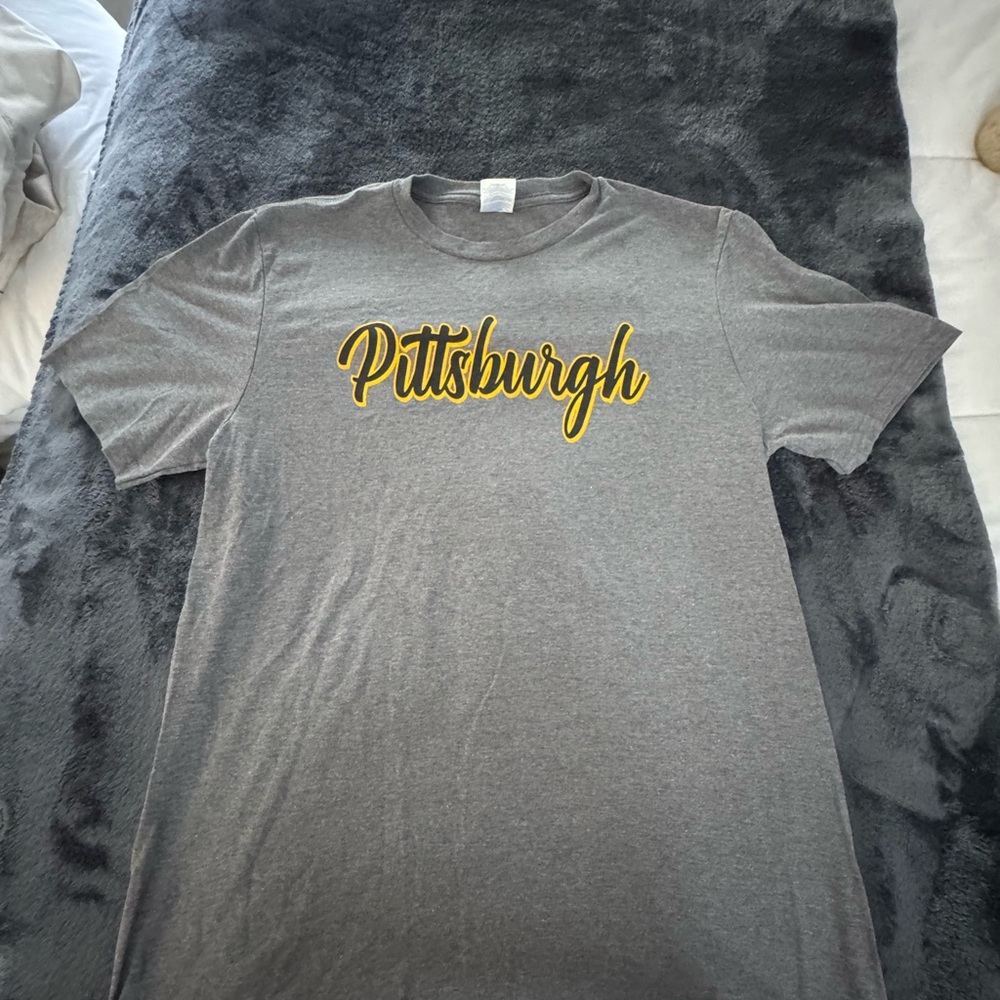Gray T-Shirt with Pittsburgh Print
